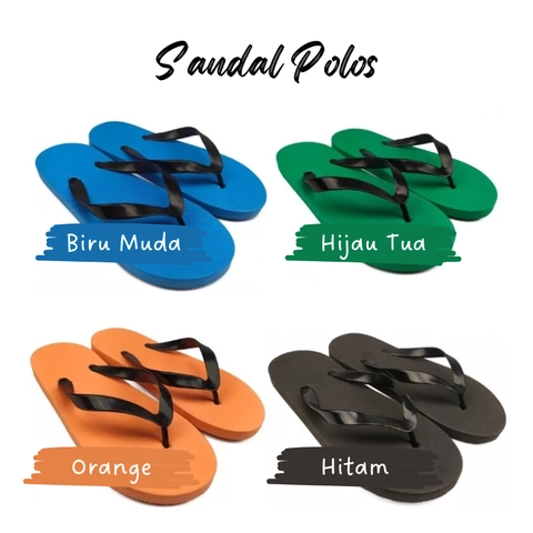 Sandal (sendal) Jepit Polos - Sendal Polos Bahan Spon Nyaman